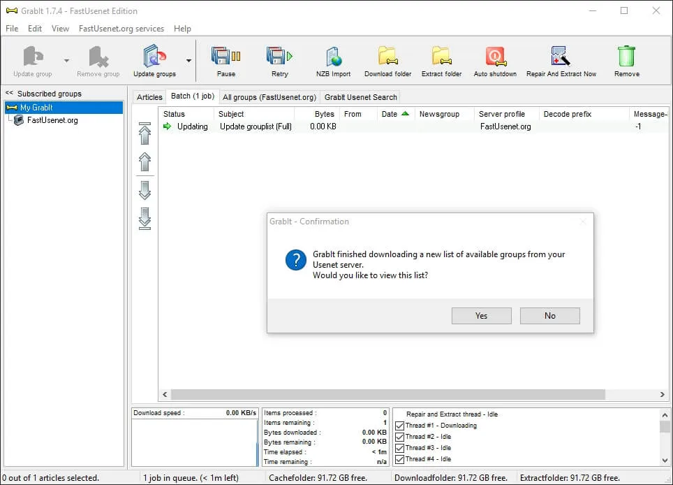 GrabIt newsreader search screenshot